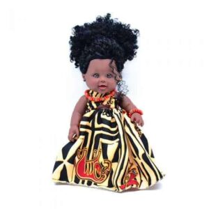 Afro baby doll: Malea in North Cameroon clothing