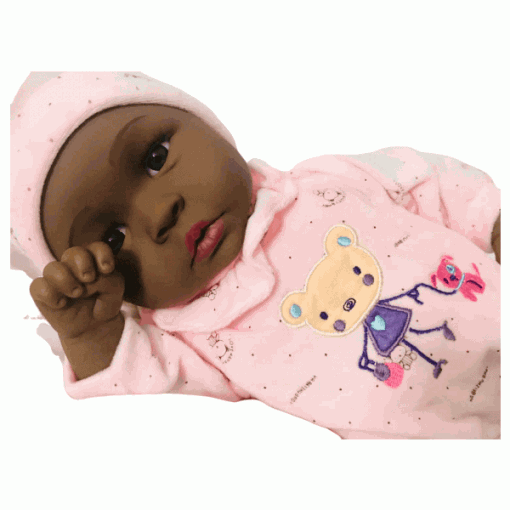 iTouch Afro Stoffpuppe „Paré“ im Fleece Pyjama „Sweet Dreams“2