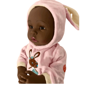iTouch Afro rag doll "Paré" in pajamas "Brown Rabbit"