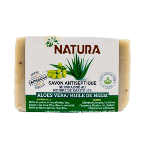 Natura antiseptic soap made from AloesVera - Neem Oil - Spirulina