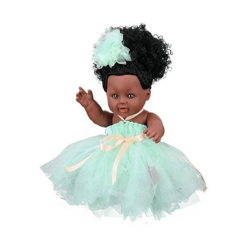 Eding Afro Babypuppe Mint Princess back blanc