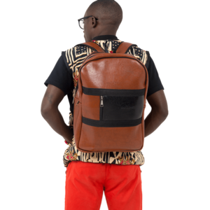 ELEPHANT backpack - brown backpack with double compartments