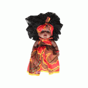 Afro babypuppe: Malea traditionnel bekleidet