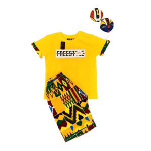 T-Shirt und Höschen mit afrikanischem Print Kente