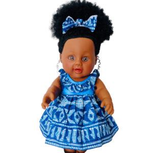 AMANG doll in “Ndop Frisé” dress